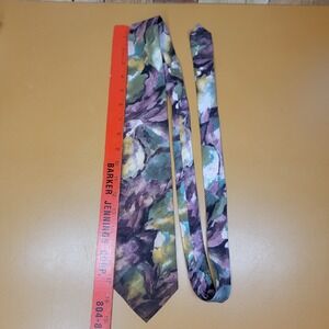 Patterns Mens Necktie Abstract Watercolor Floral Purple Green Microfiber USA